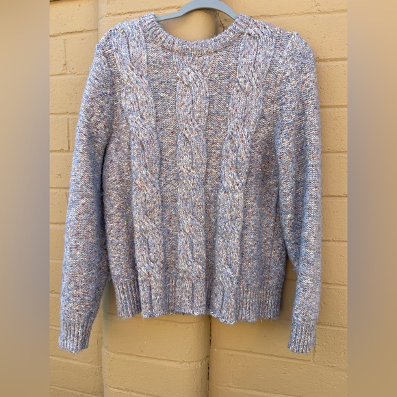 a new day Sweaters - a new day Blue Crew Neck Sweater with Ribbed Details size M
